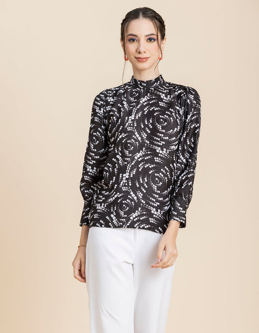 Ban Collar Long Cuff Top