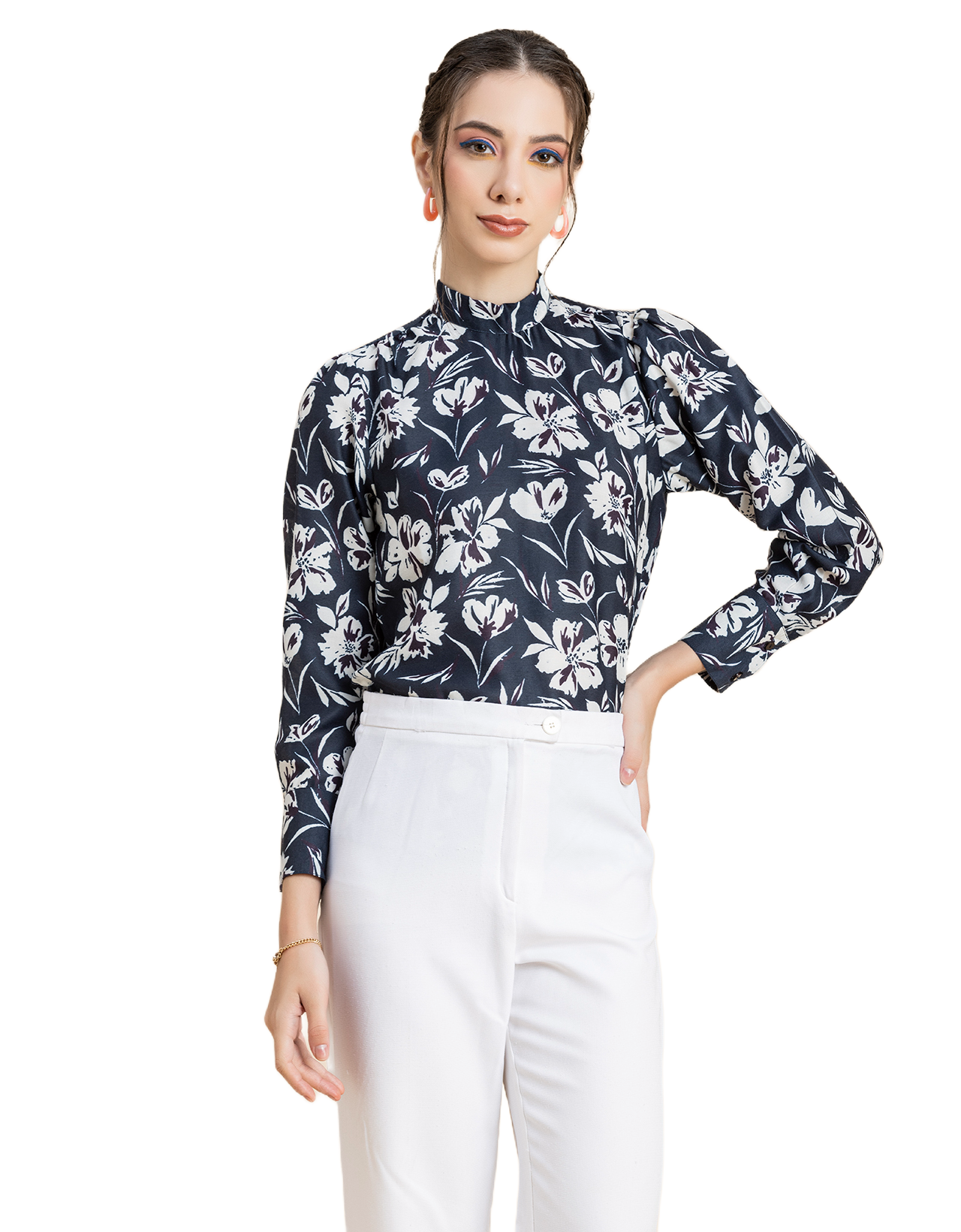 Ban Collar Long Cuff Top