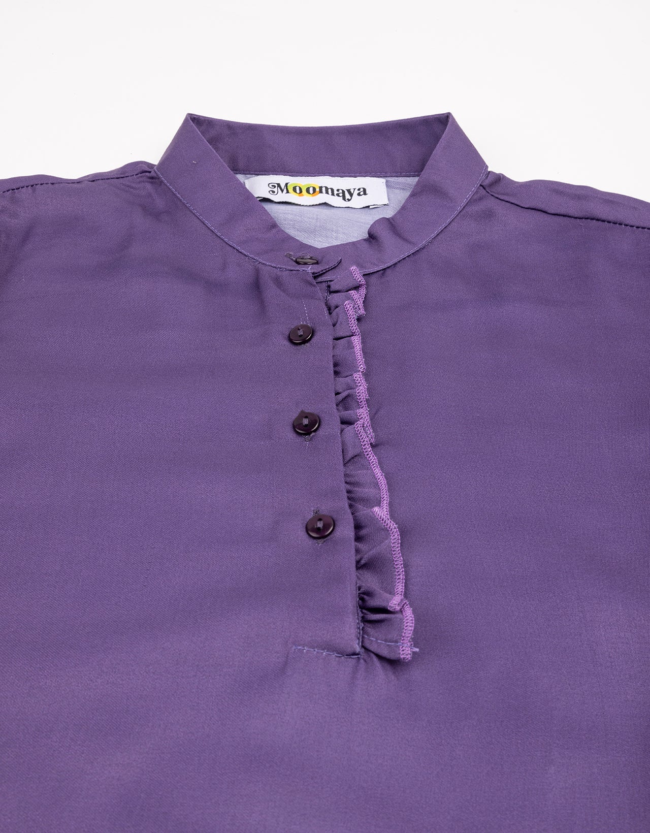 Quarter Sleeves Ruffled Top