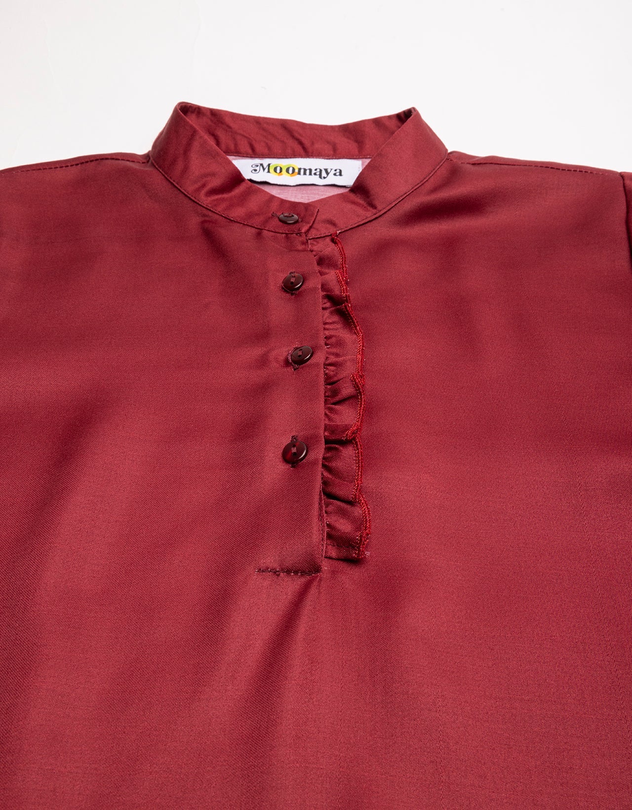 Quarter Sleeves Ruffled Top