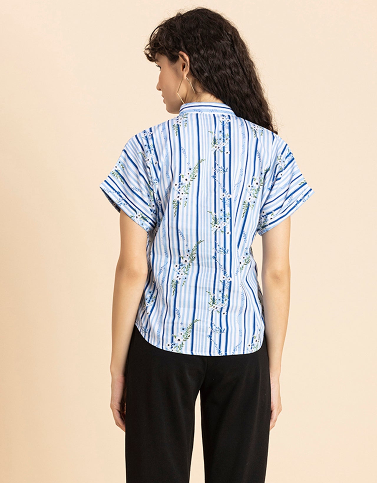 Mandarin Collar Viscose Top