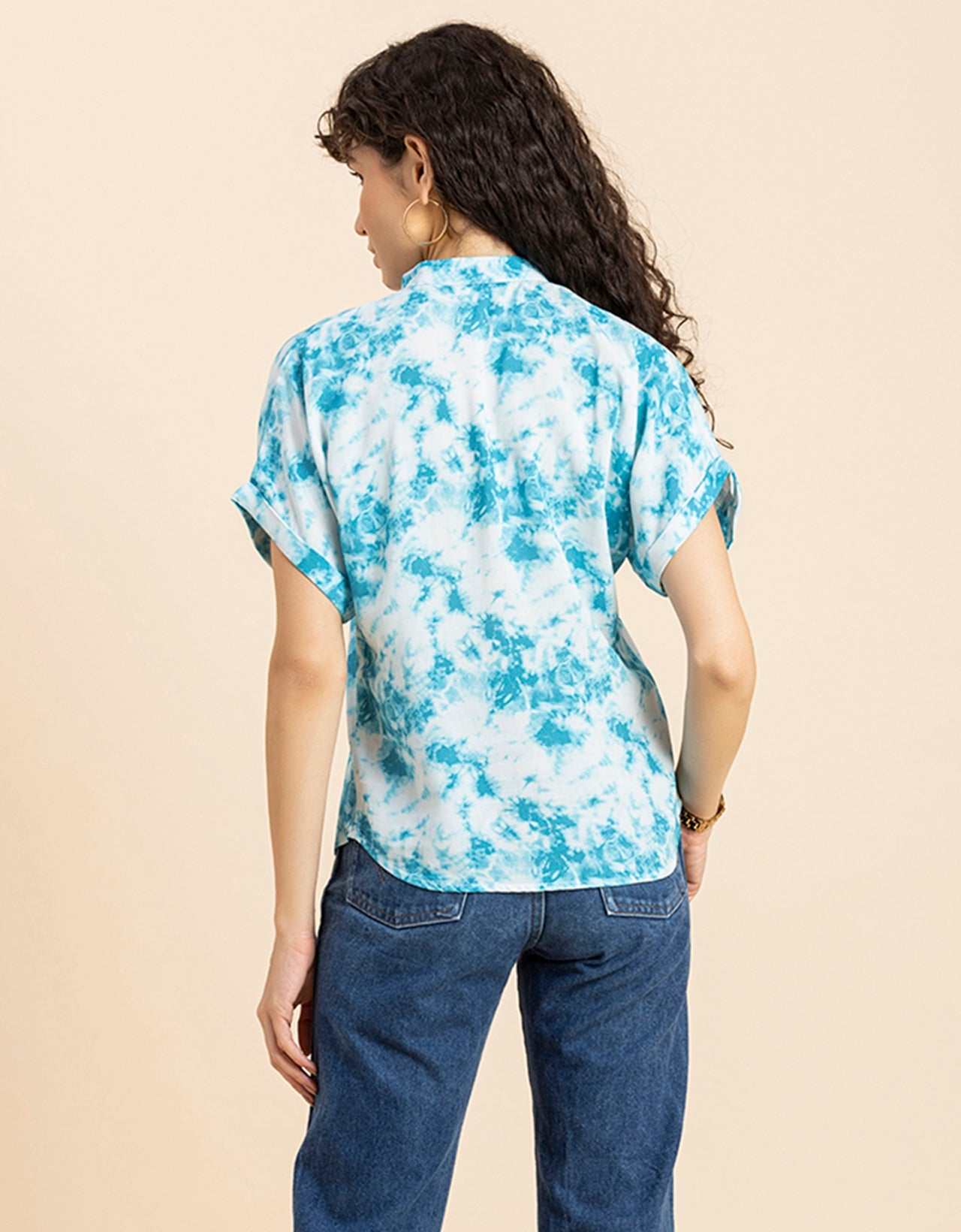 Mandarin Collar Viscose Top