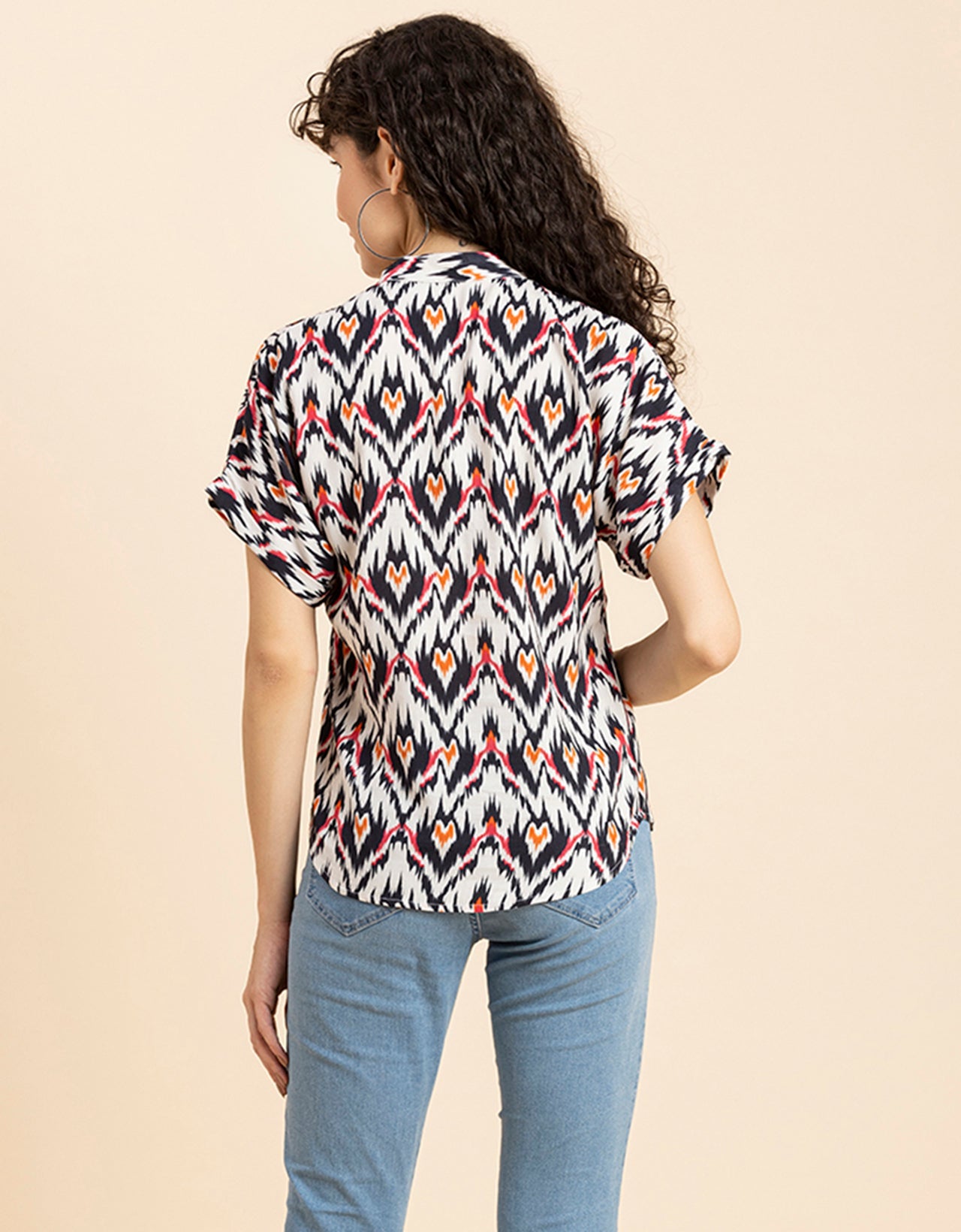 Mandarin Collar Viscose Top