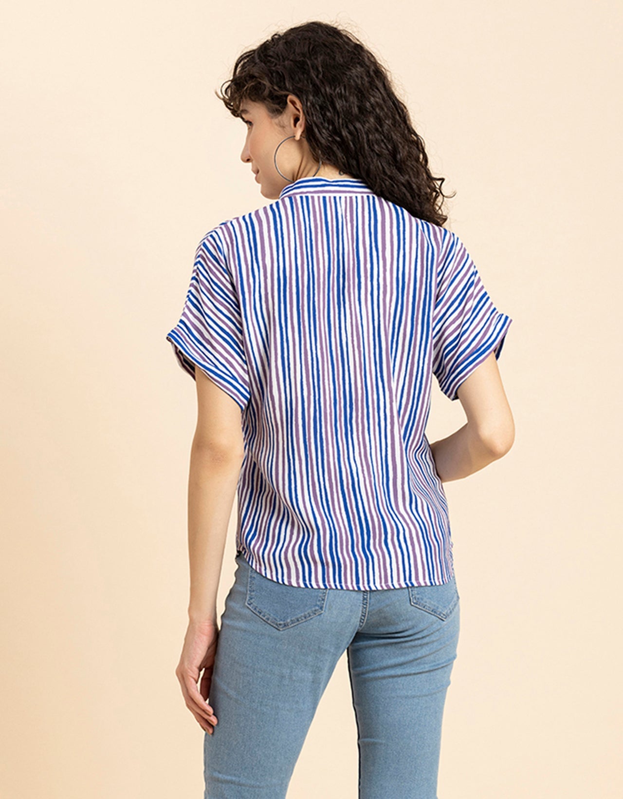 Mandarin Collar Viscose Top