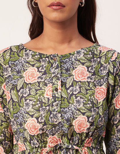 Tie-Up Quarter Sleeves Top
