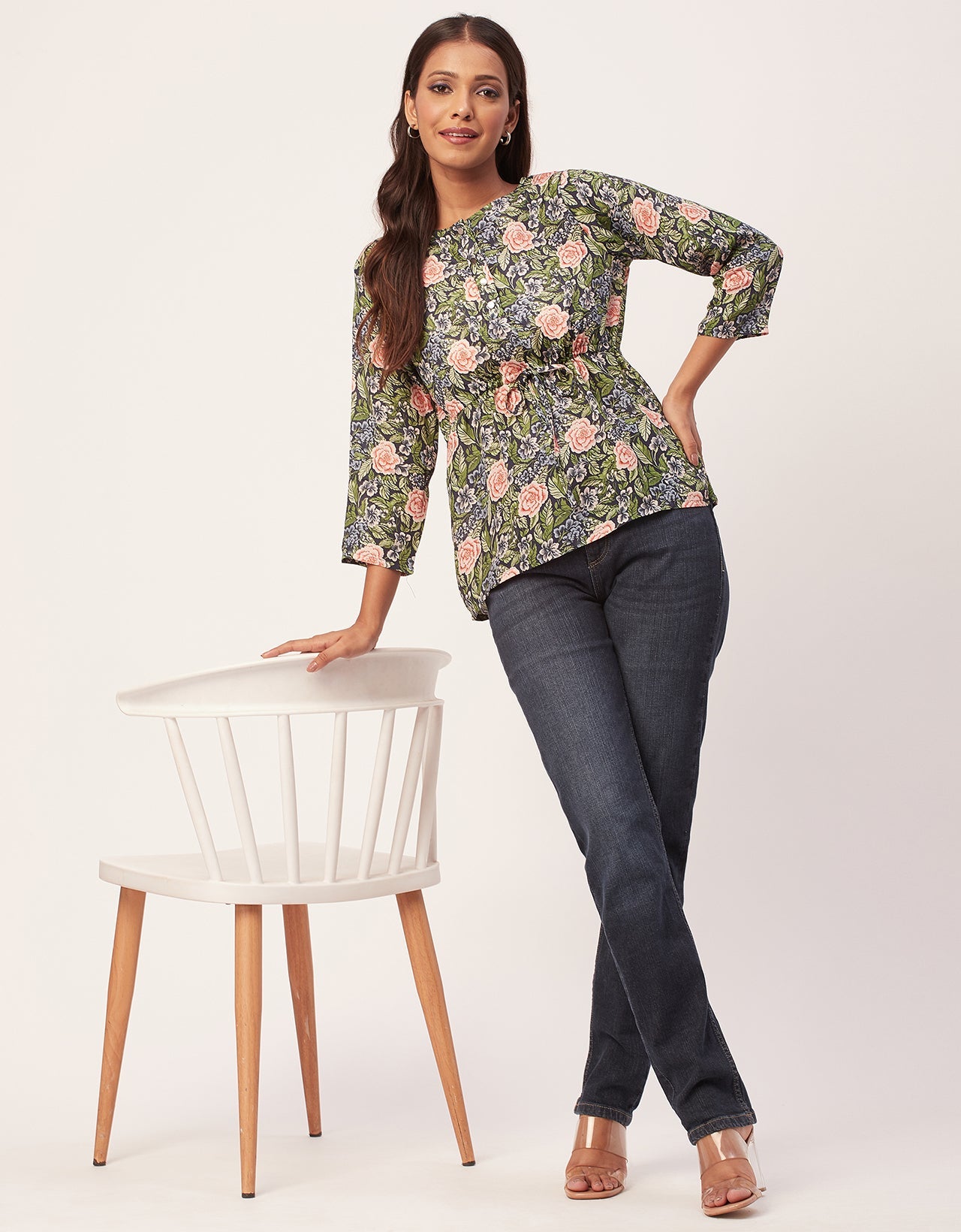 Tie-Up Quarter Sleeves Top