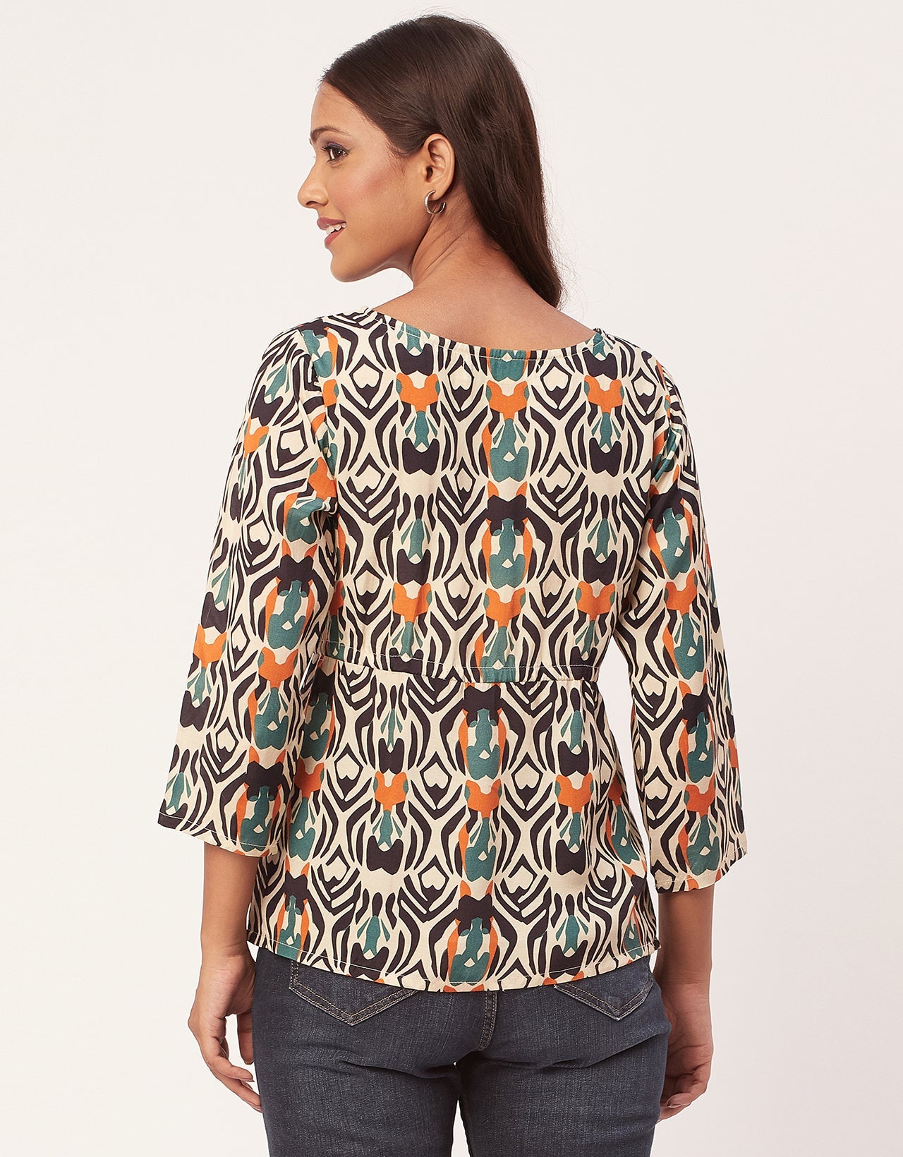 Tie-Up Quarter Sleeves Top