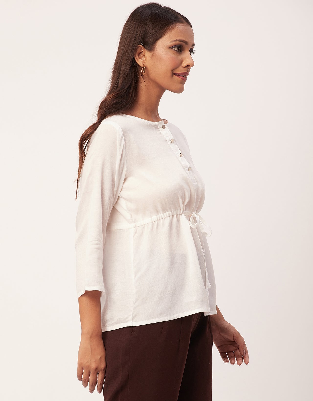 Tie-Up Quarter Sleeves Top