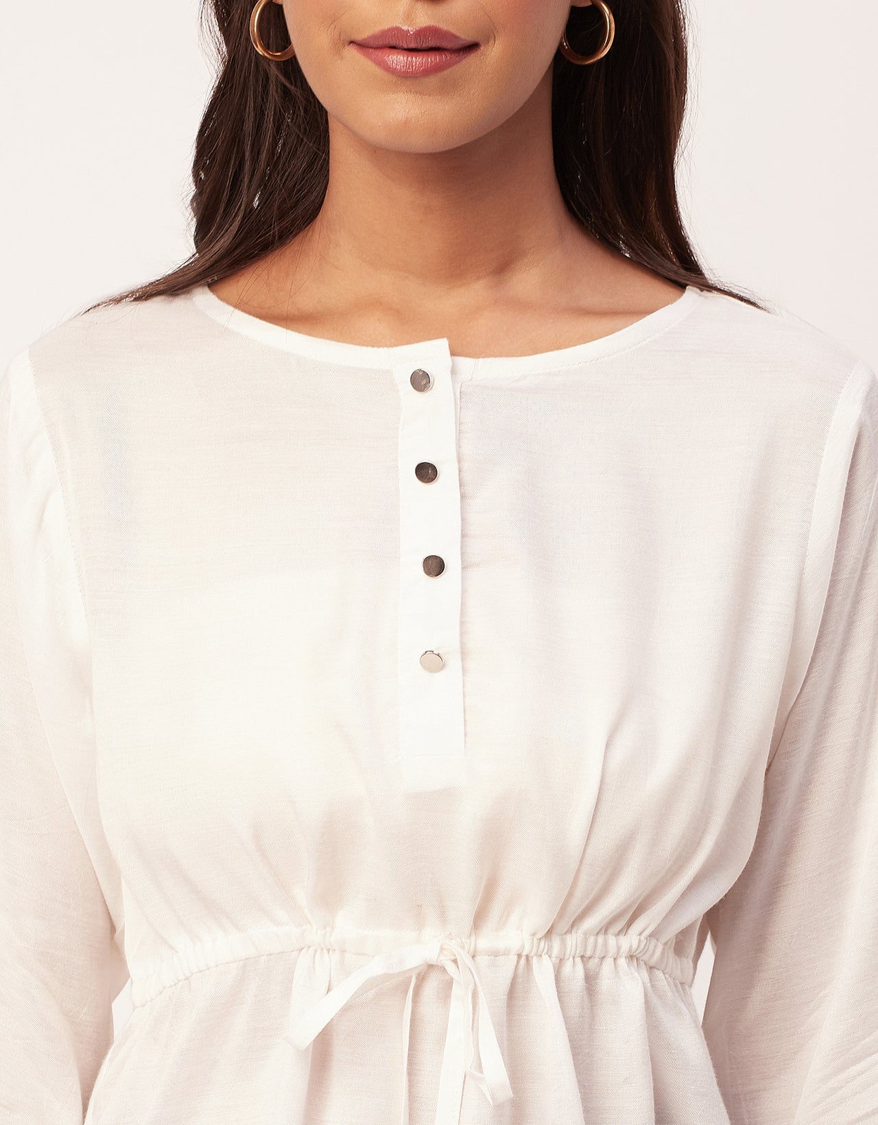 Tie-Up Quarter Sleeves Top
