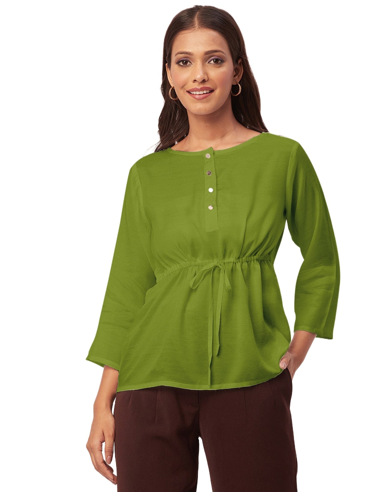 Tie-Up Quarter Sleeves Top