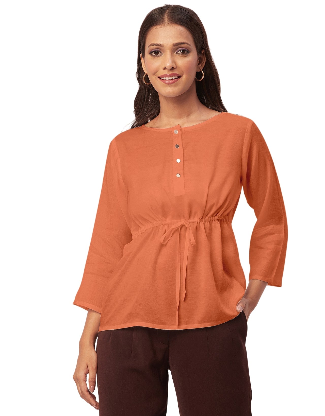 Tie-Up Quarter Sleeves Top