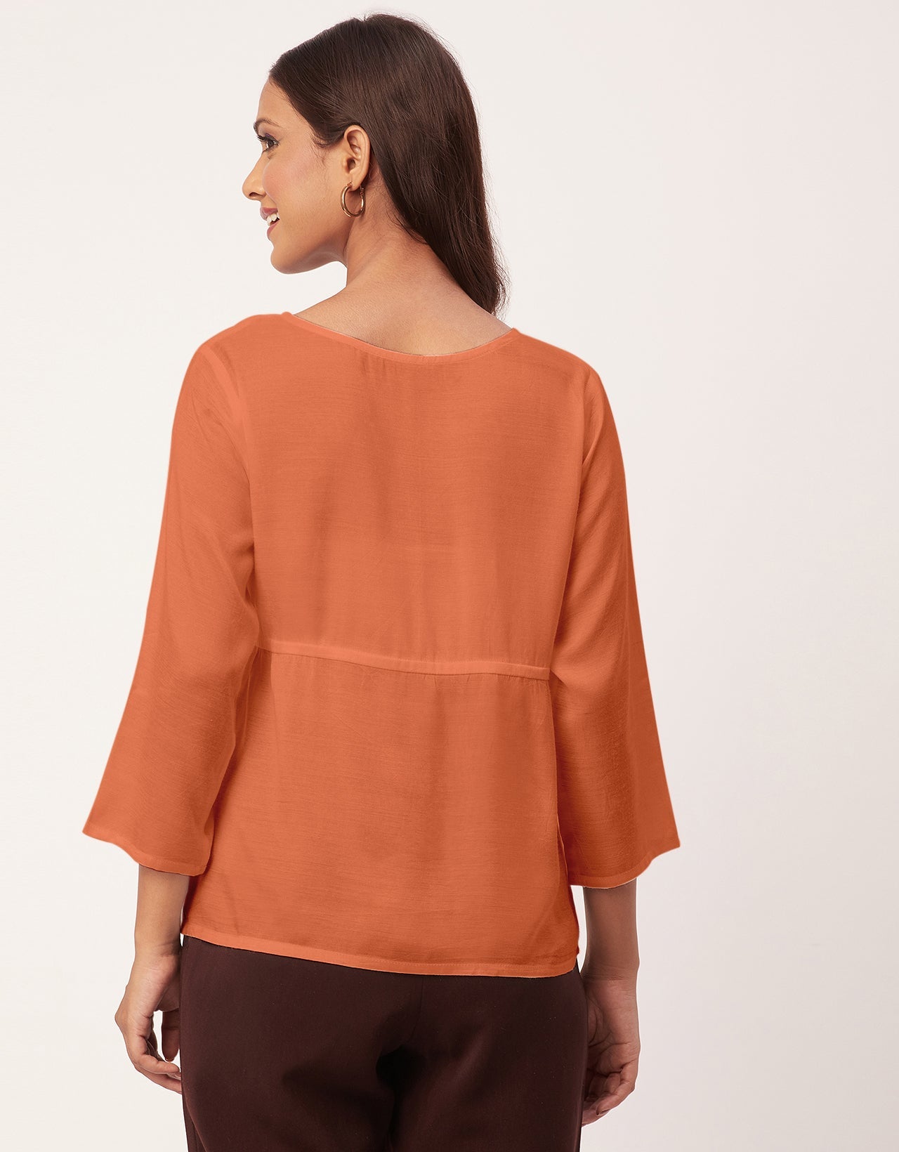 Tie-Up Quarter Sleeves Top