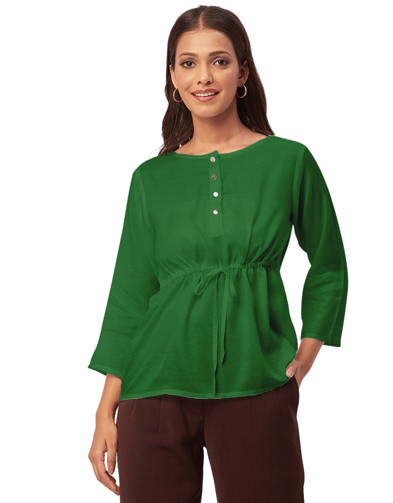 Tie-Up Quarter Sleeves Top