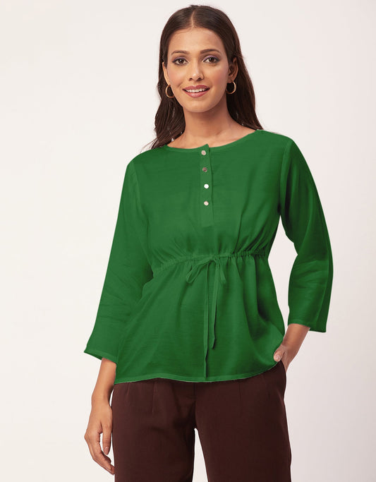 Tie-Up Quarter Sleeves Top