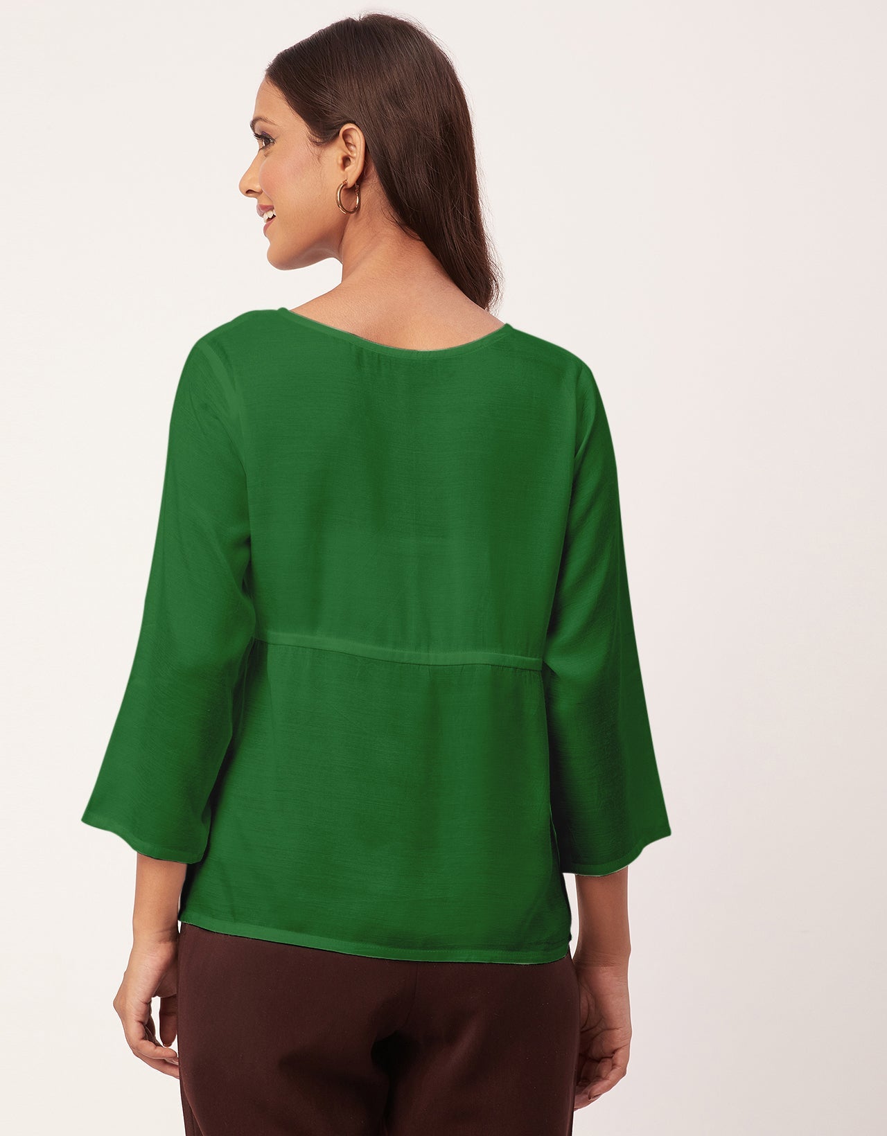 Tie-Up Quarter Sleeves Top