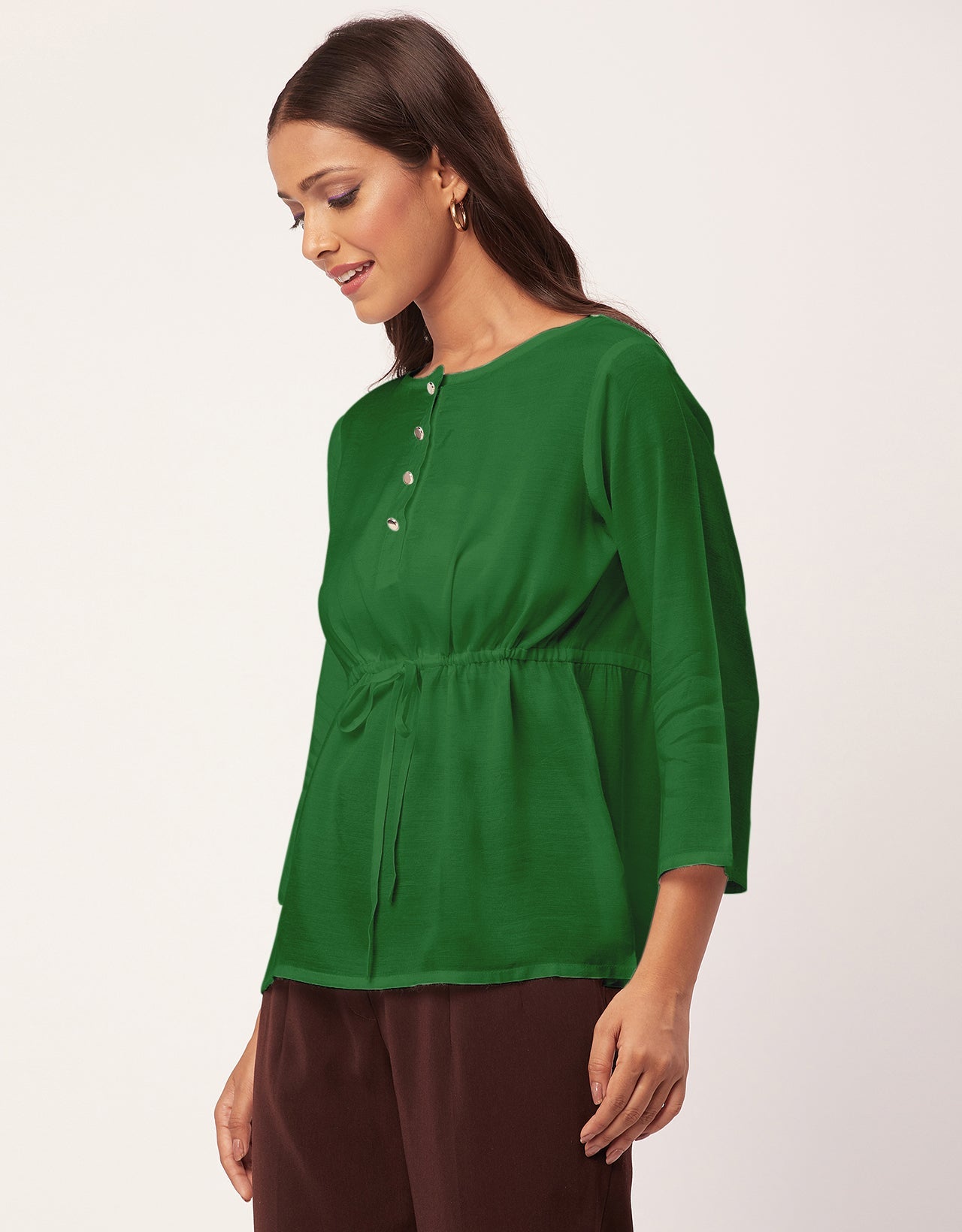 Tie-Up Quarter Sleeves Top