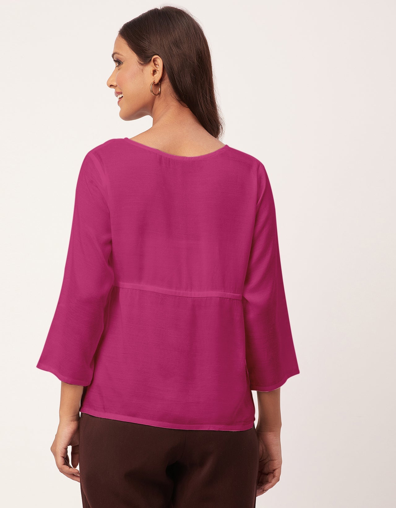 Tie-Up Quarter Sleeves Top