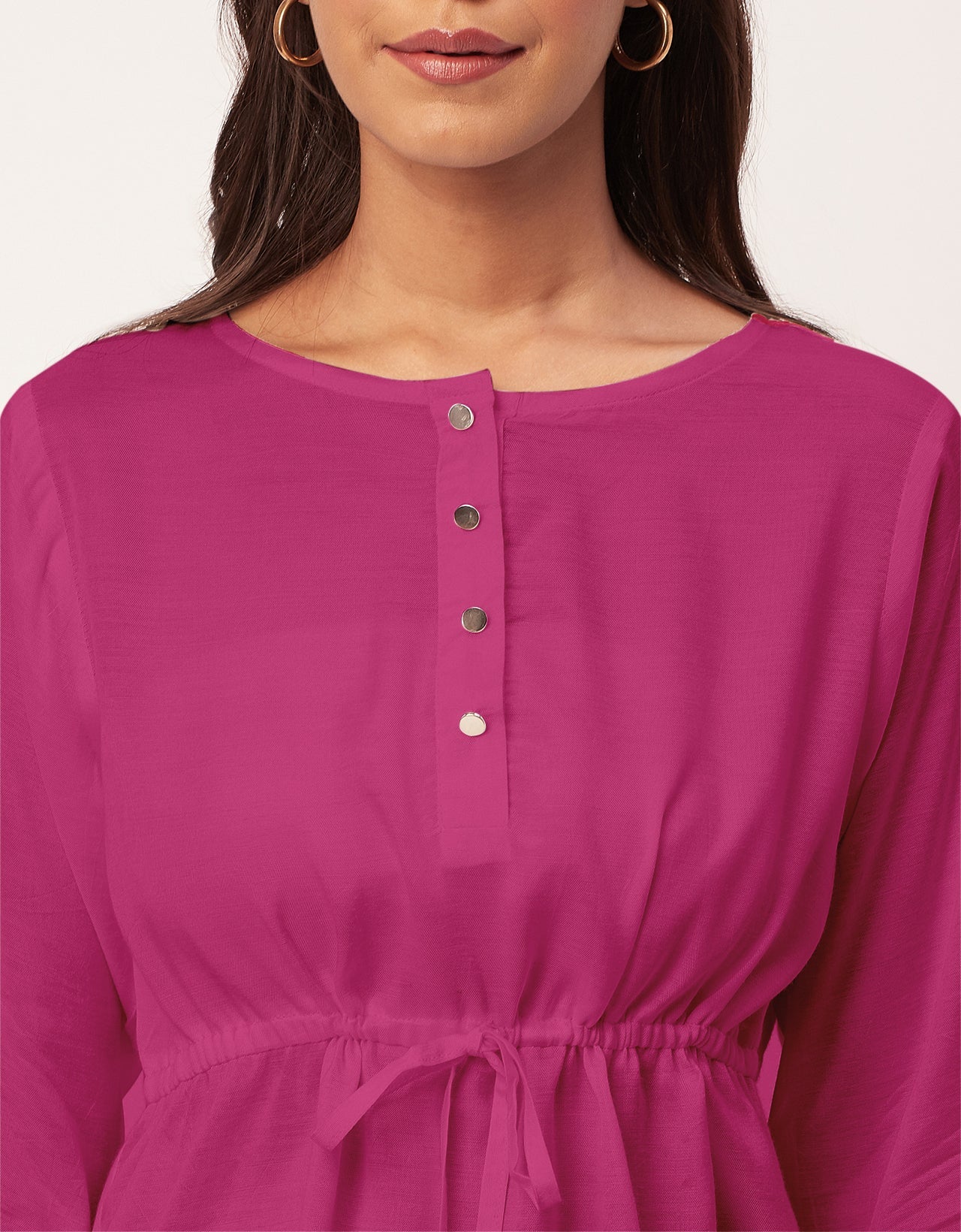 Tie-Up Quarter Sleeves Top