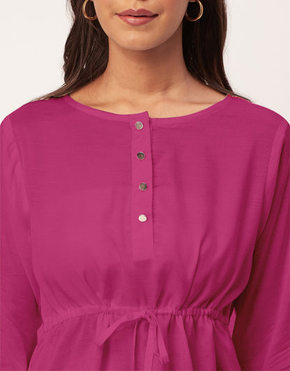 Tie-Up Quarter Sleeves Top