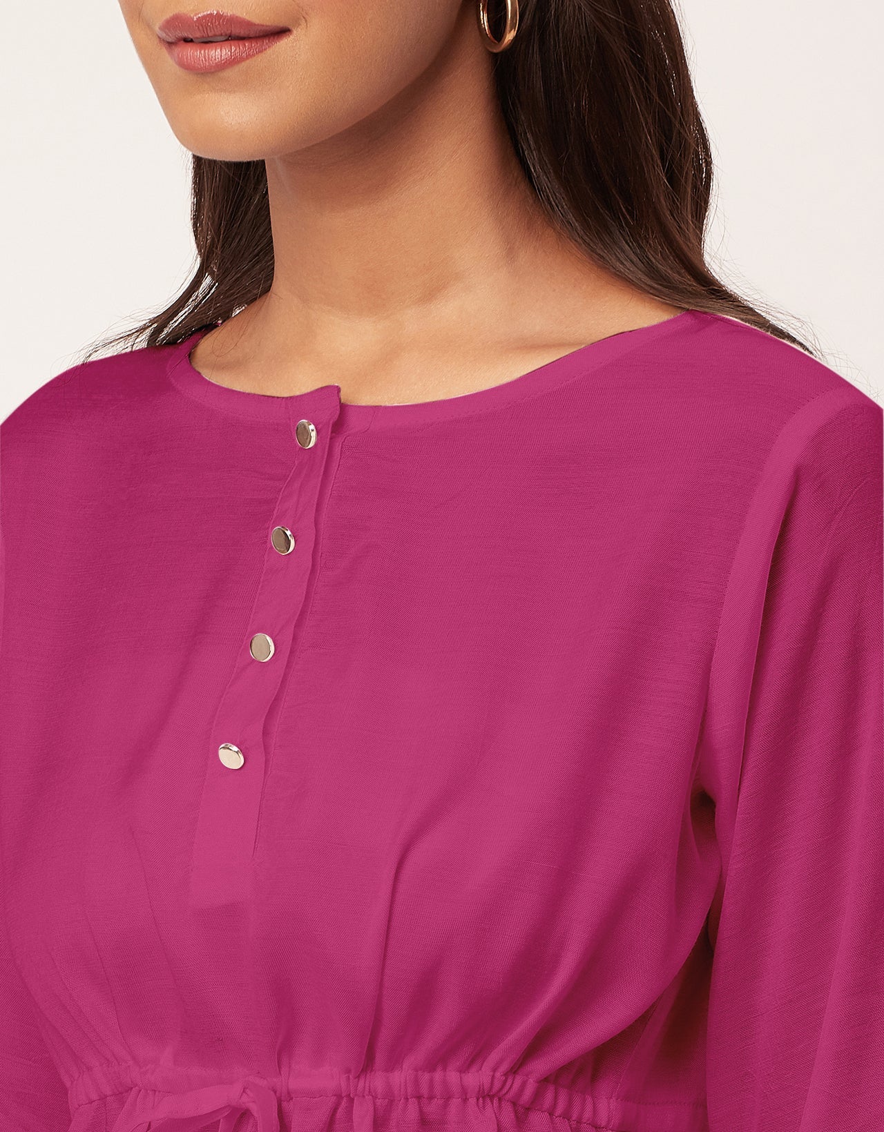 Tie-Up Quarter Sleeves Top