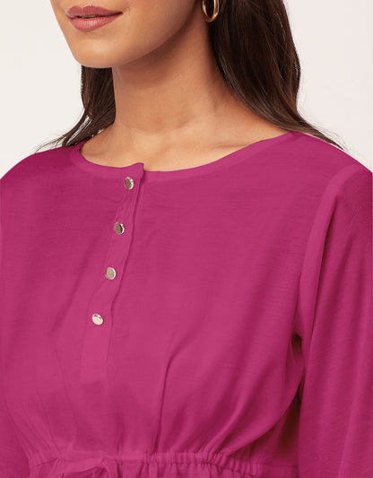 Tie-Up Quarter Sleeves Top