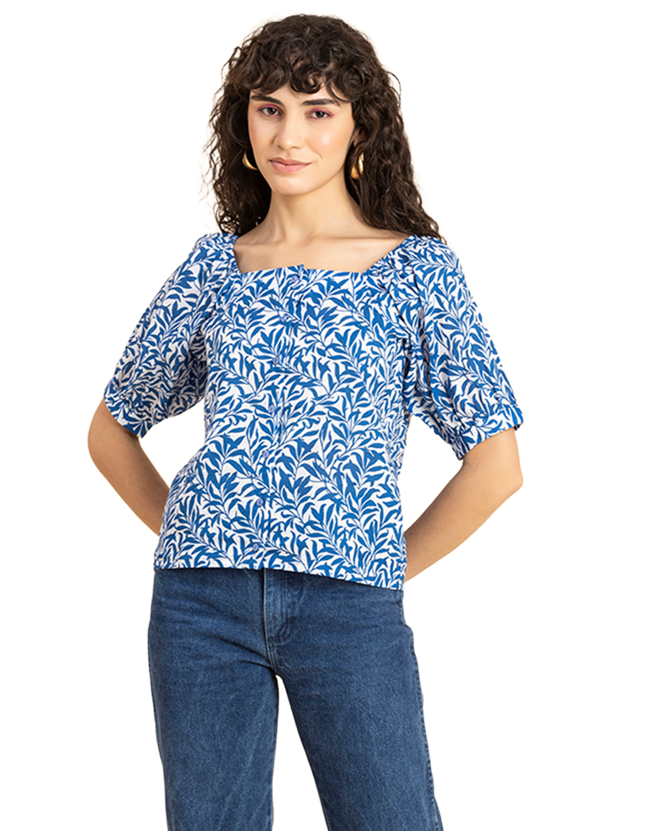 Square Neck Puffed Sleeves