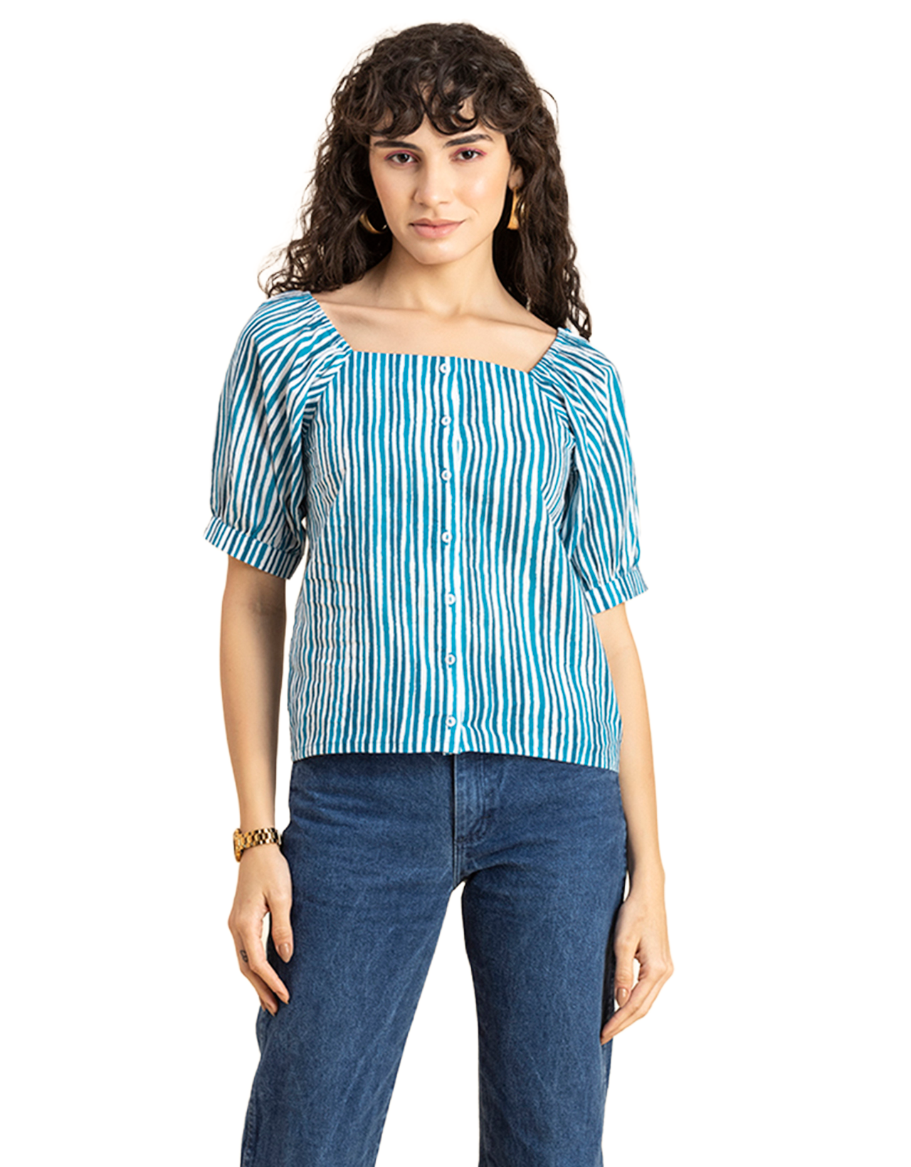 Square Neck Puffed Sleeves