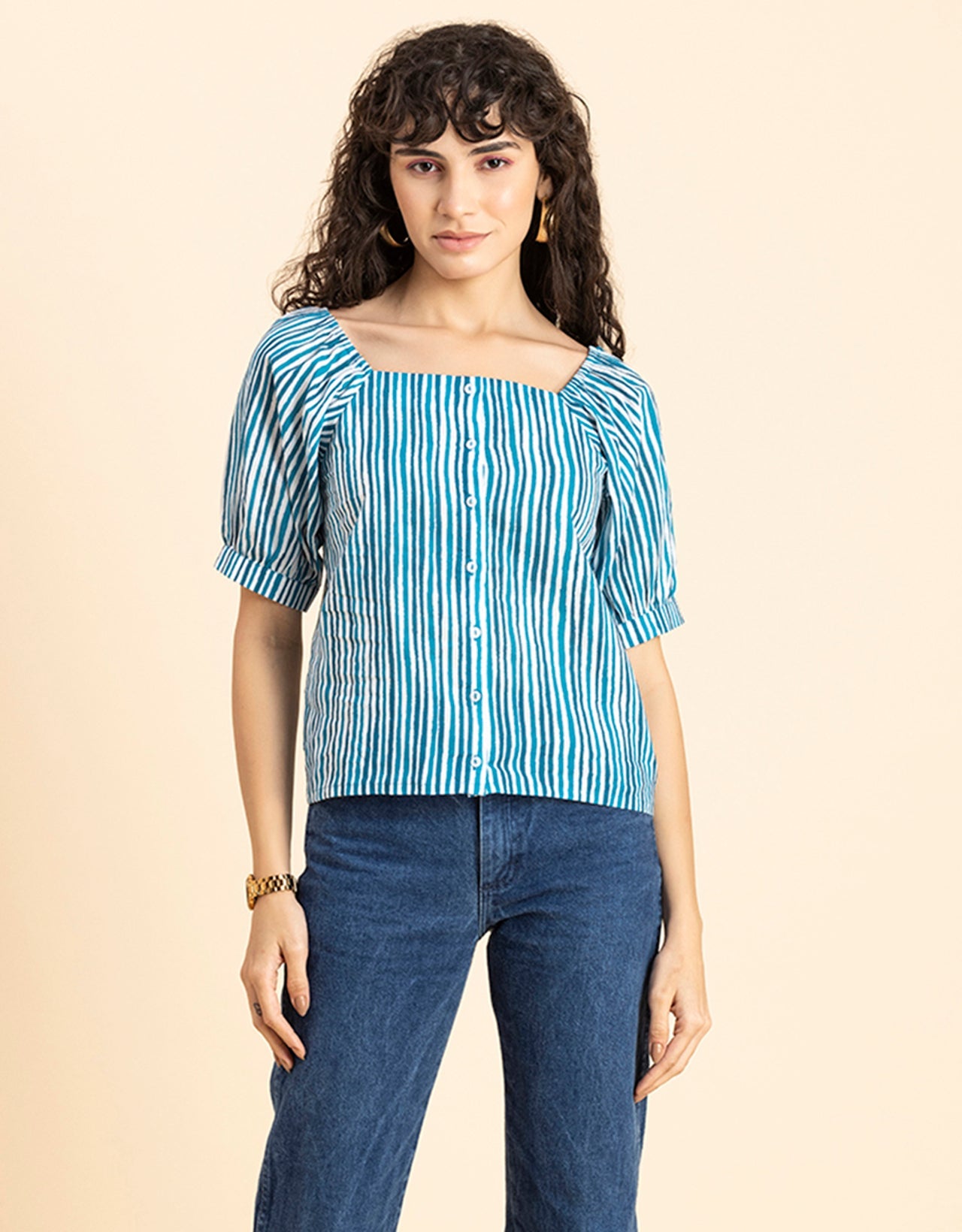 Square Neck Puffed Sleeves