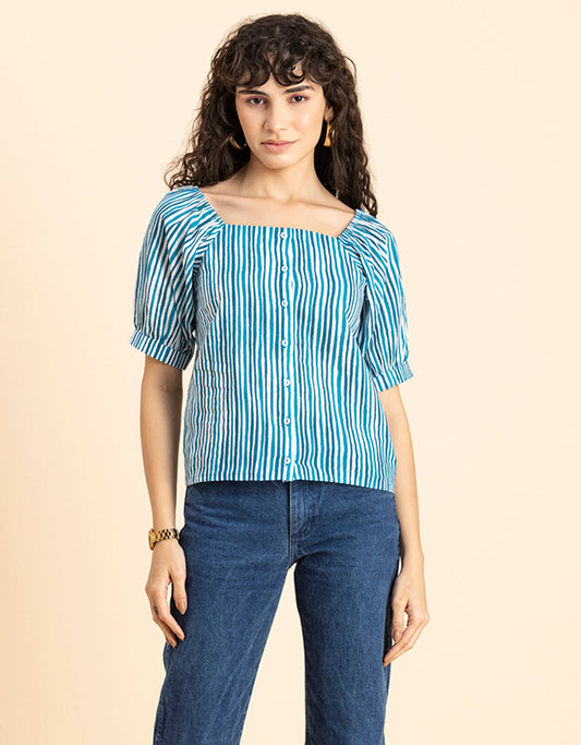 Square Neck Puffed Sleeves