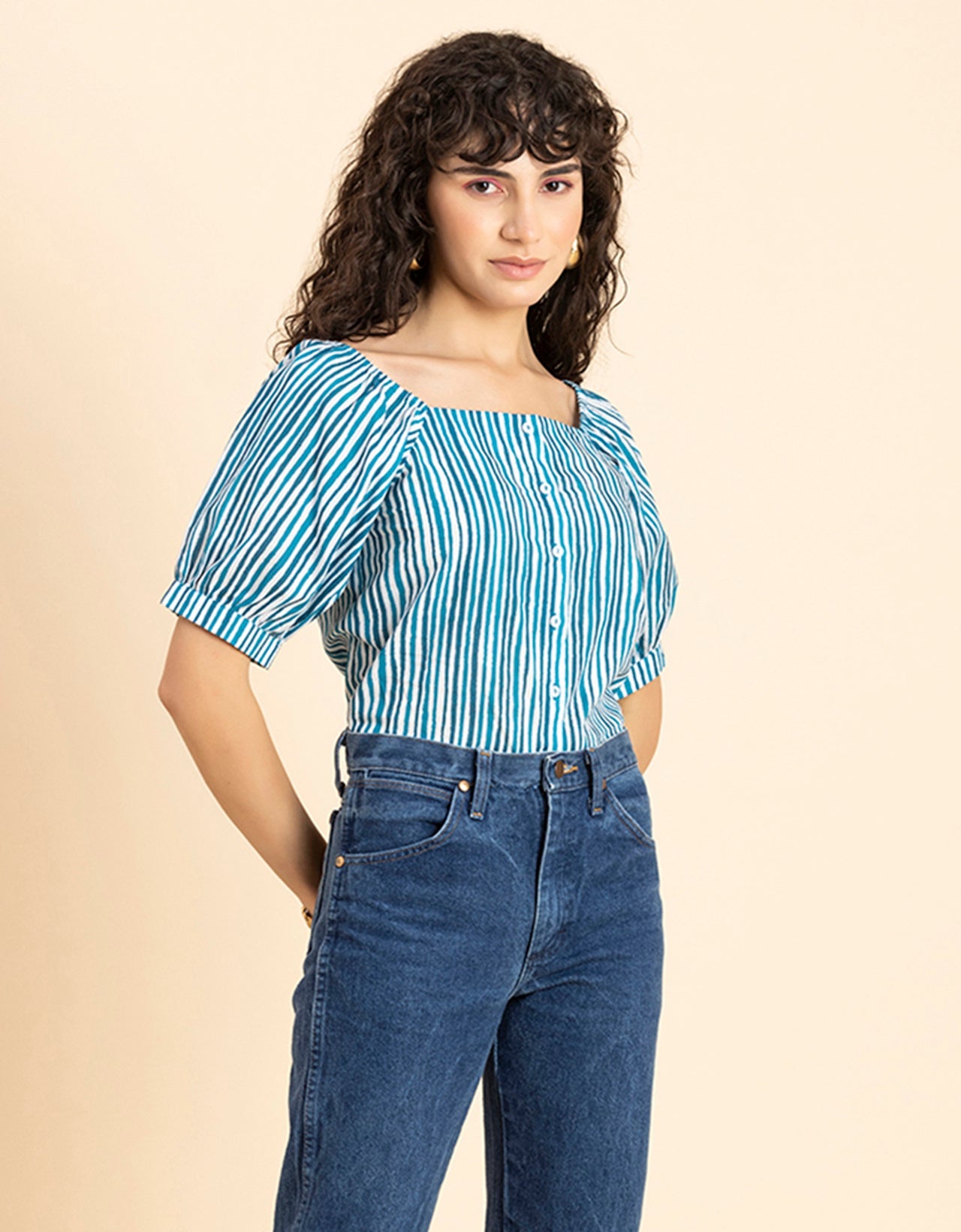 Square Neck Puffed Sleeves