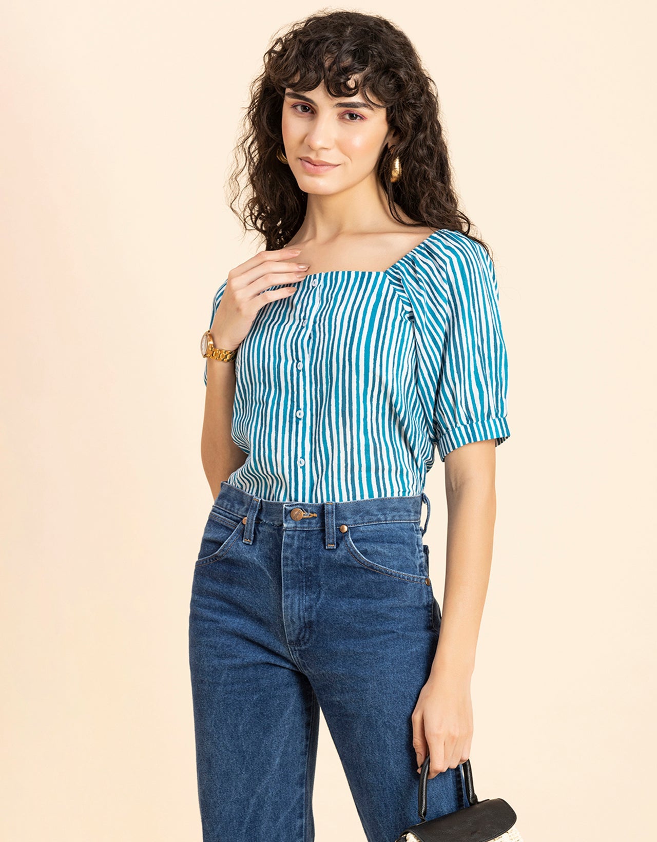 Square Neck Puffed Sleeves