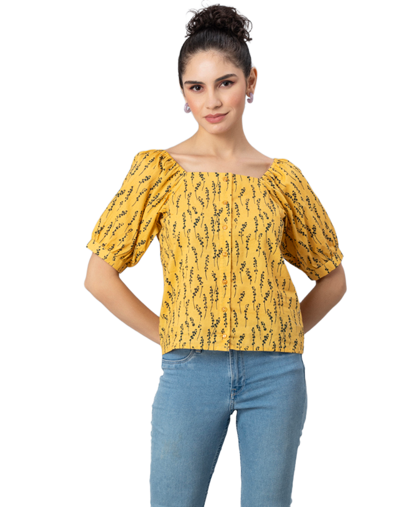 Square Neck Puffed Sleeves