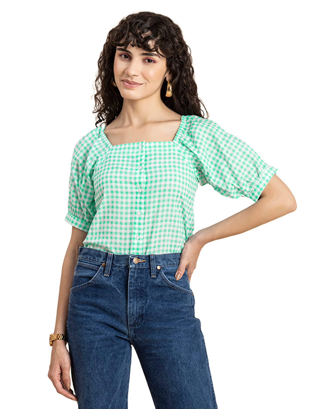 Square Neck Puffed Sleeves