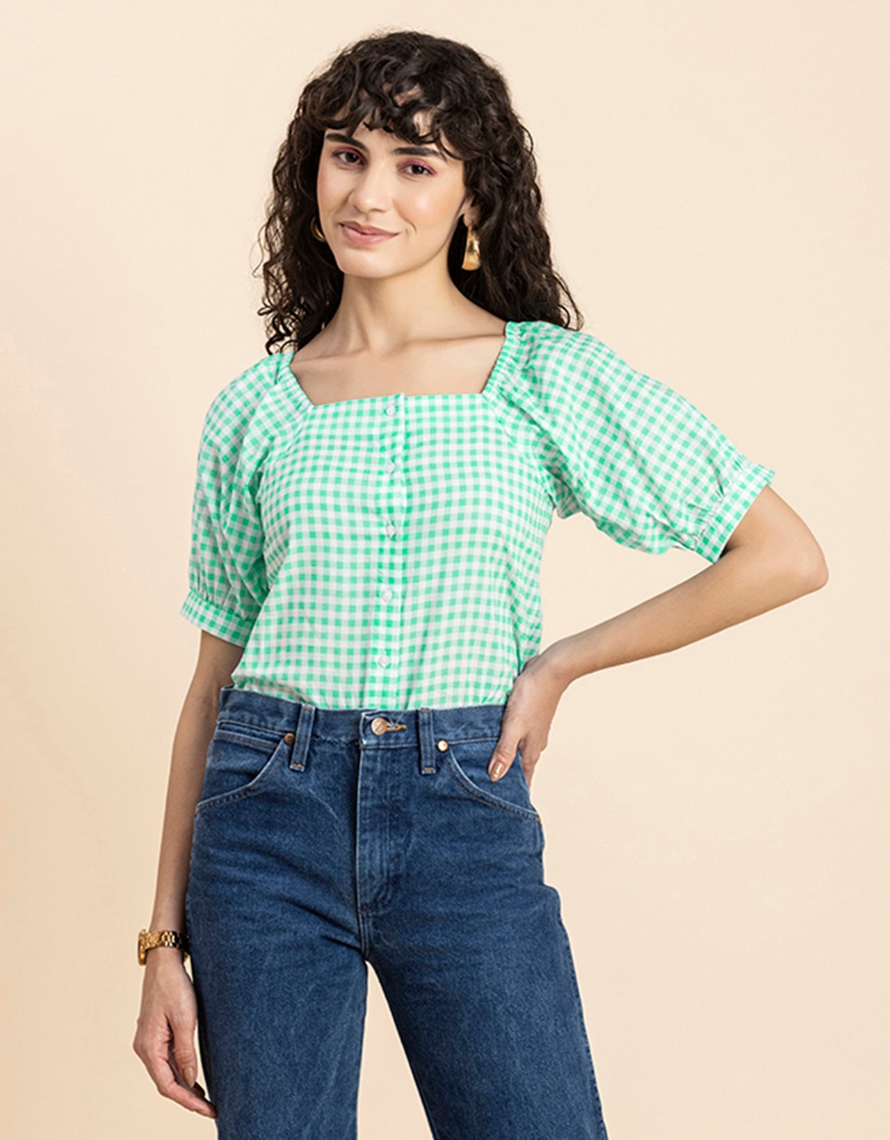 Square Neck Puffed Sleeves