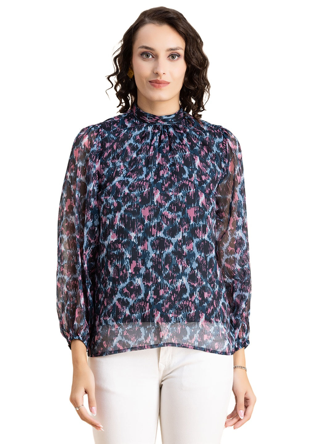 Turtle Neck Formal Chiffon