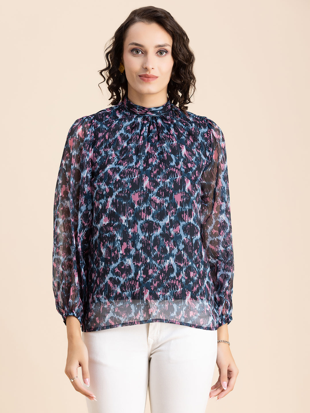 Turtle Neck Formal Chiffon