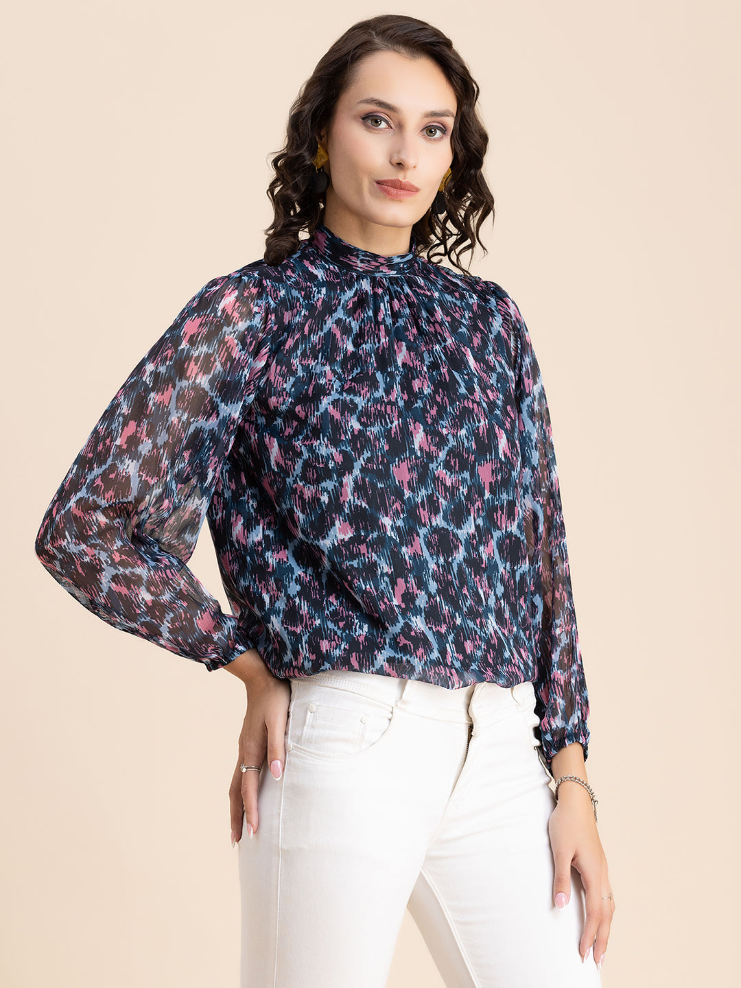 Turtle Neck Formal Chiffon