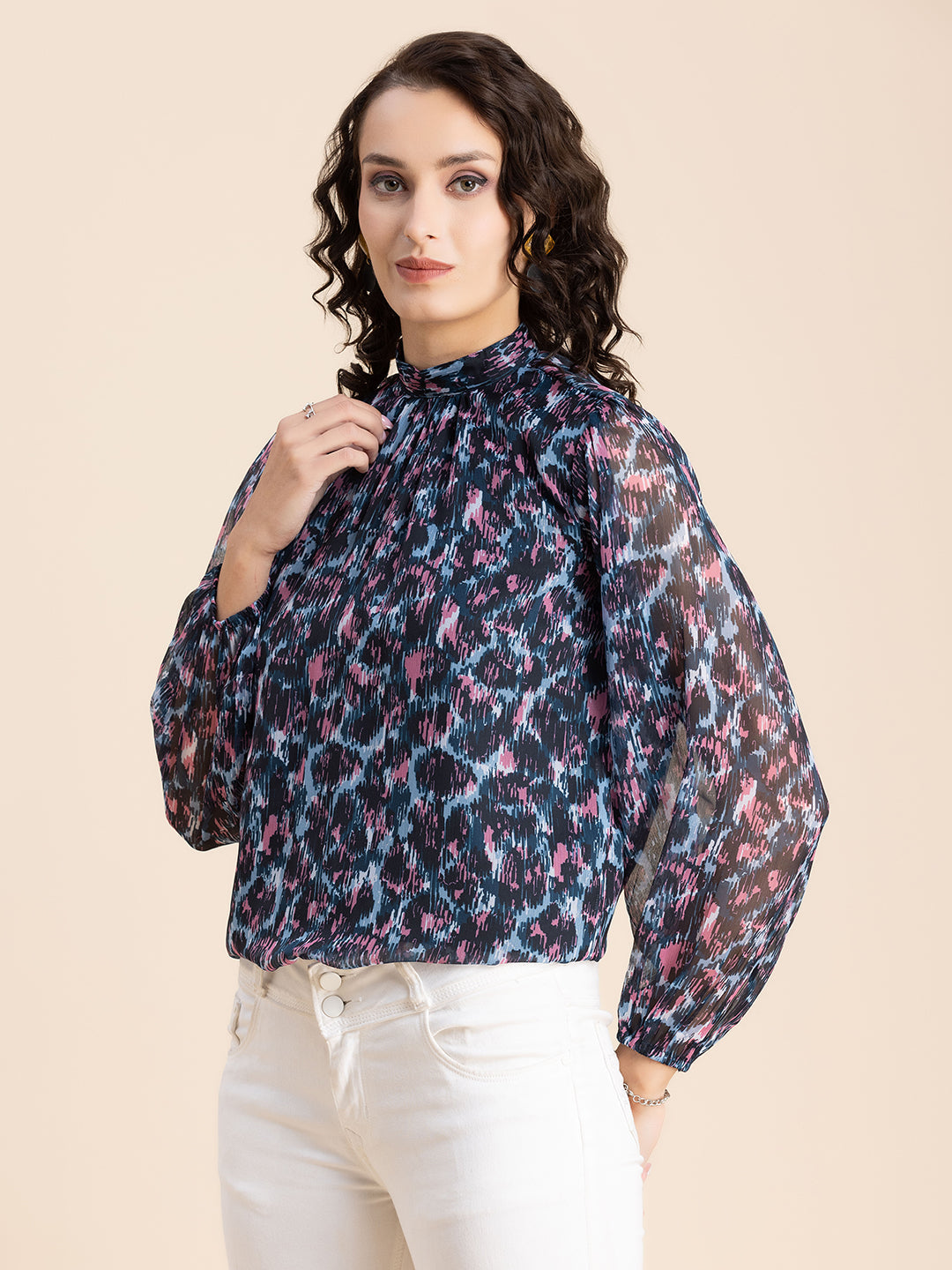 Turtle Neck Formal Chiffon