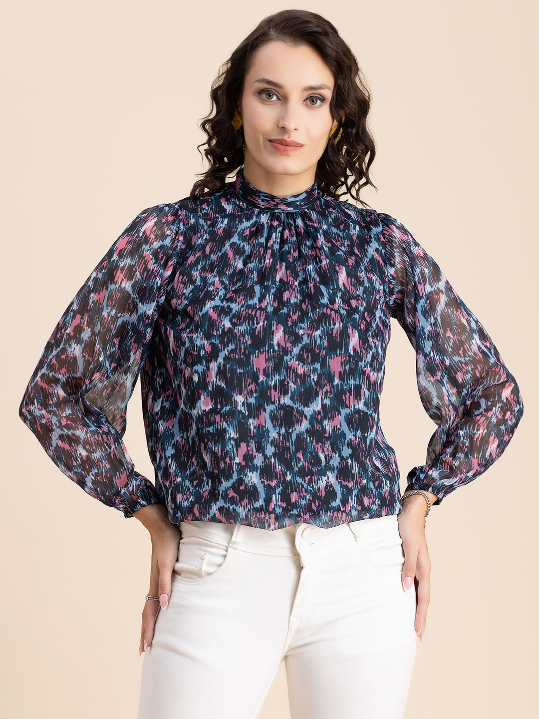 Turtle Neck Formal Chiffon
