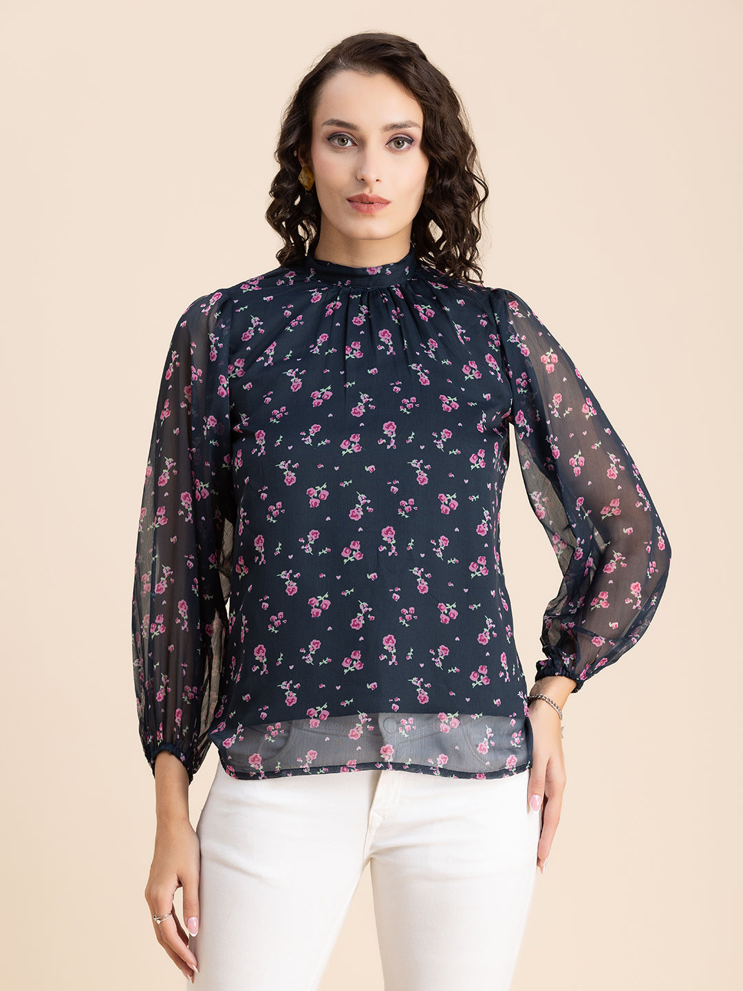 Turtle Neck Formal Chiffon