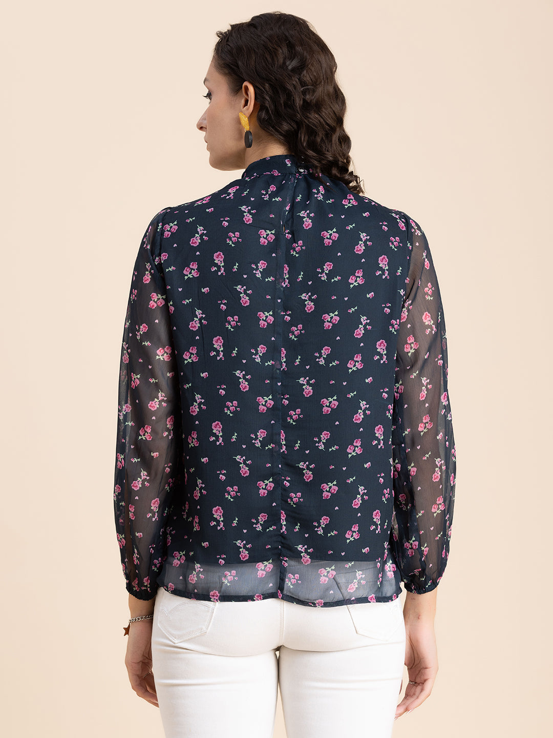 Turtle Neck Formal Chiffon