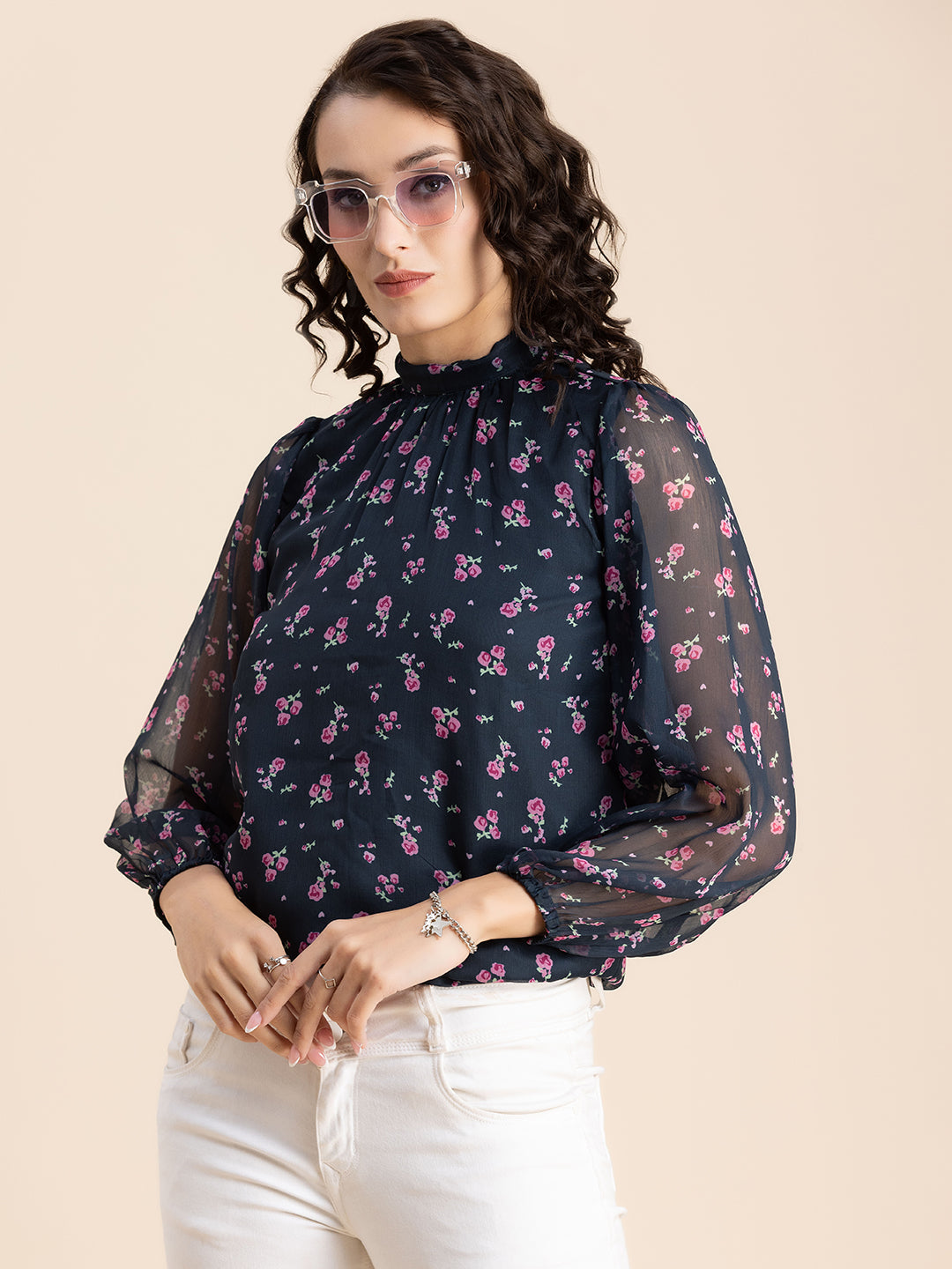 Turtle Neck Formal Chiffon