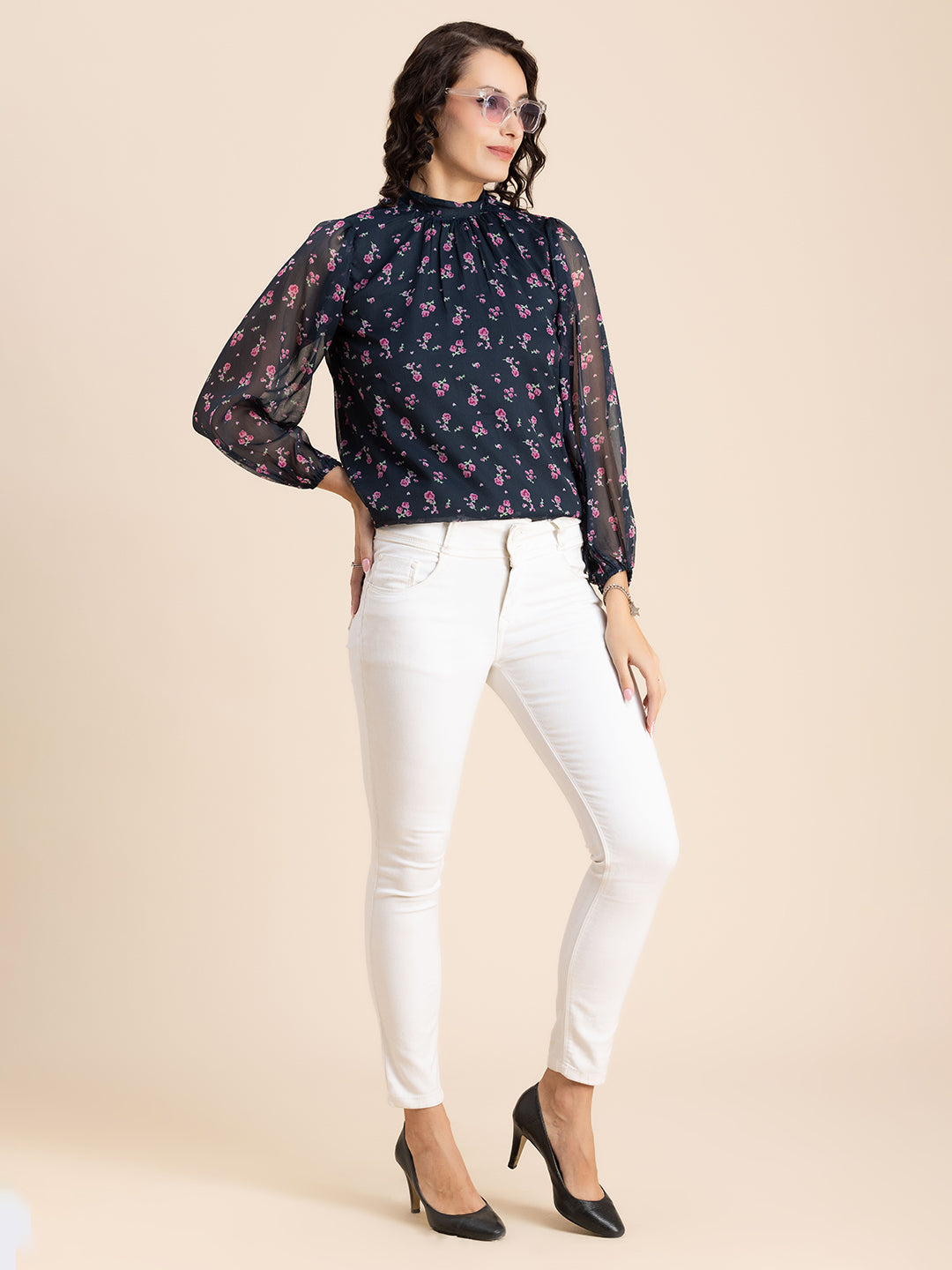 Turtle Neck Formal Chiffon