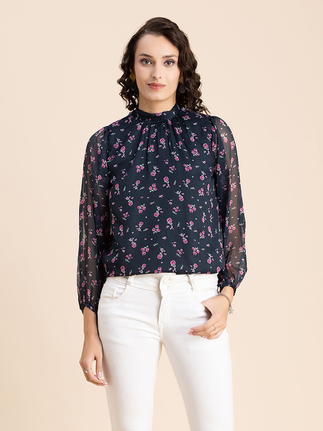 Turtle Neck Formal Chiffon