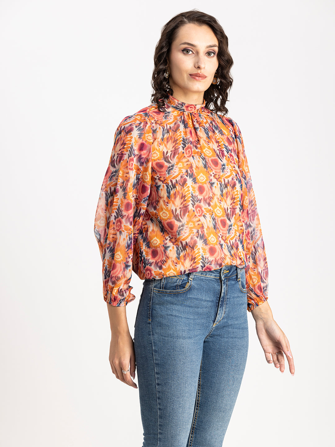 Turtle Neck Formal Chiffon