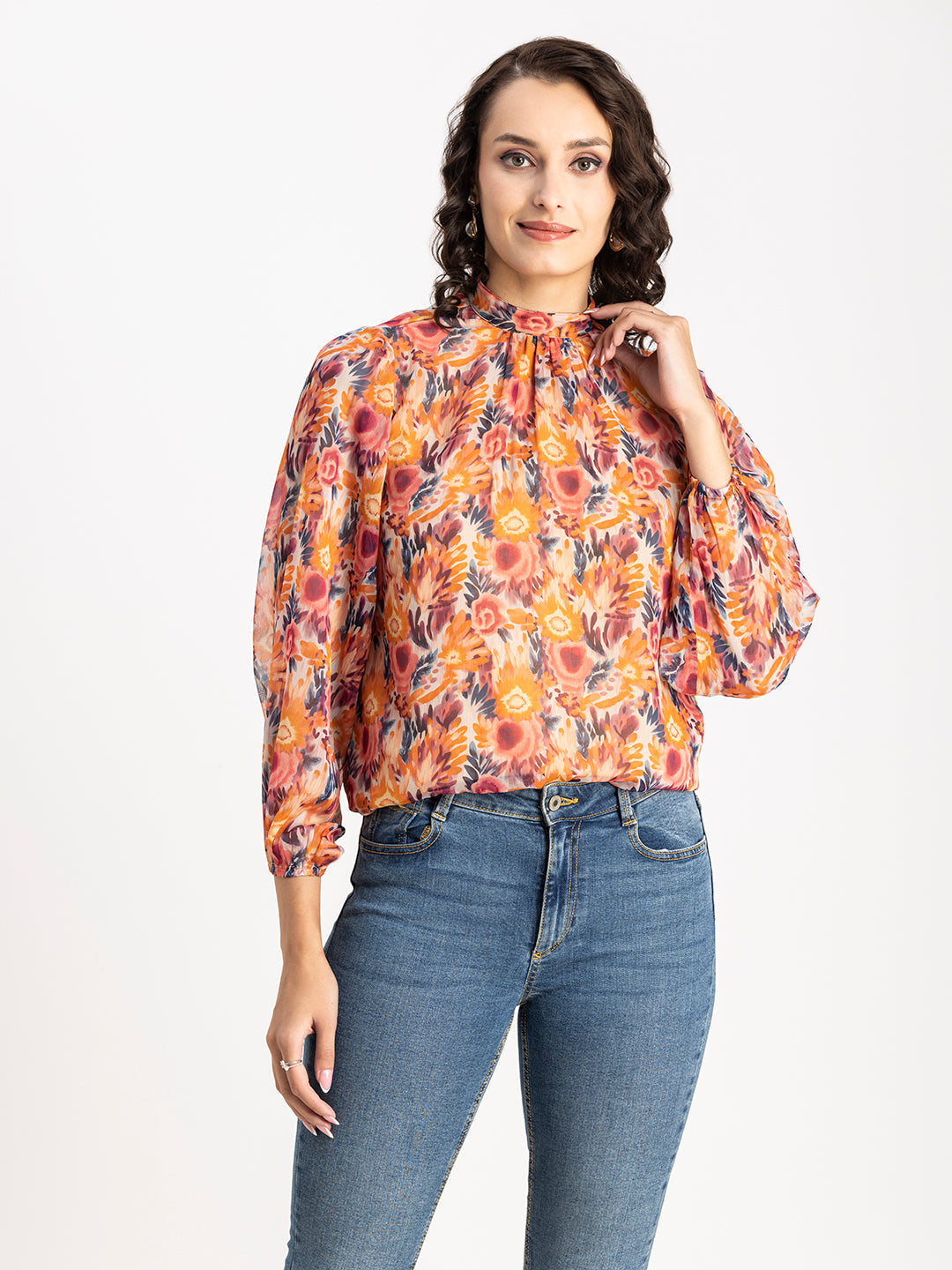 Turtle Neck Formal Chiffon