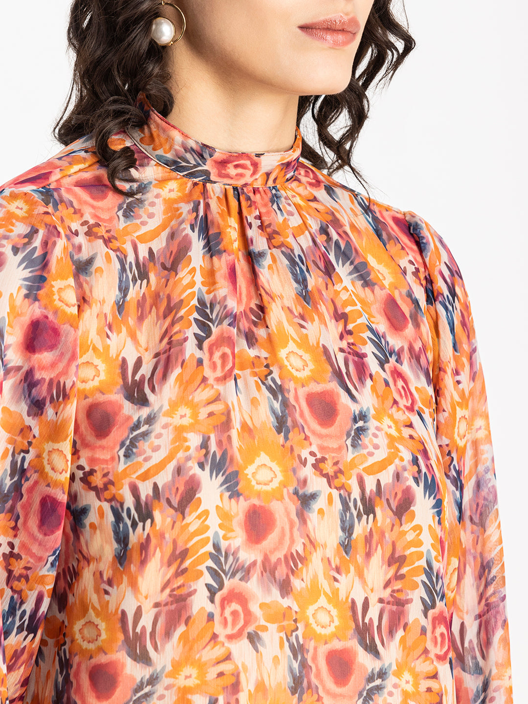 Turtle Neck Formal Chiffon