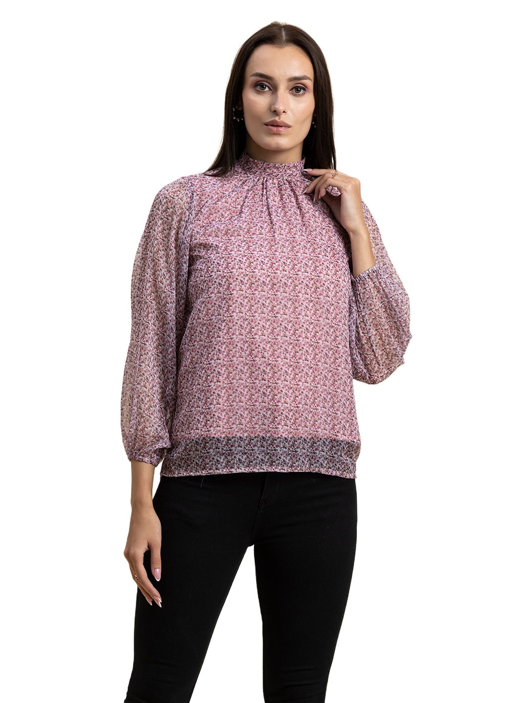 Turtle Neck Formal Chiffon