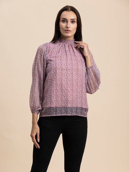 Turtle Neck Formal Chiffon
