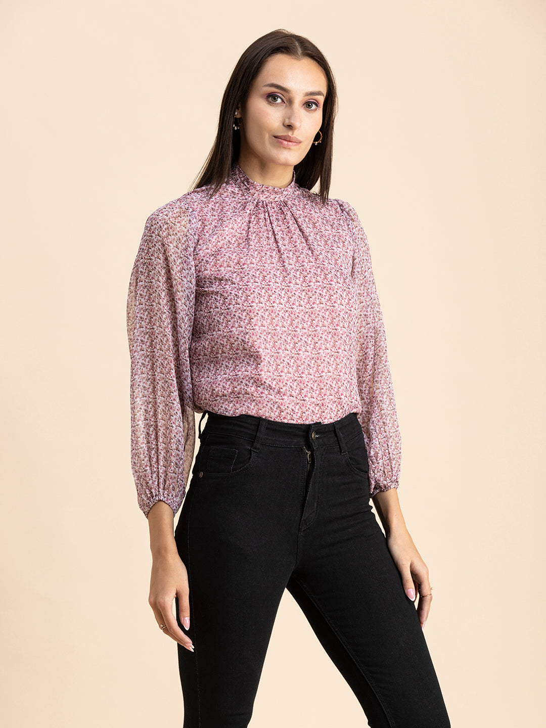 Turtle Neck Formal Chiffon